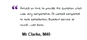 Customer testimonial for our tree surgeon services 